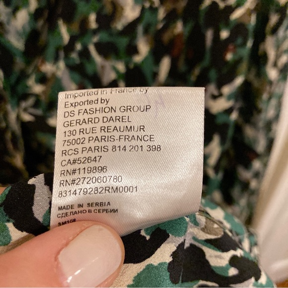 Gerard Darel Paris Silk Camo Blouse - Picture 8 of 9